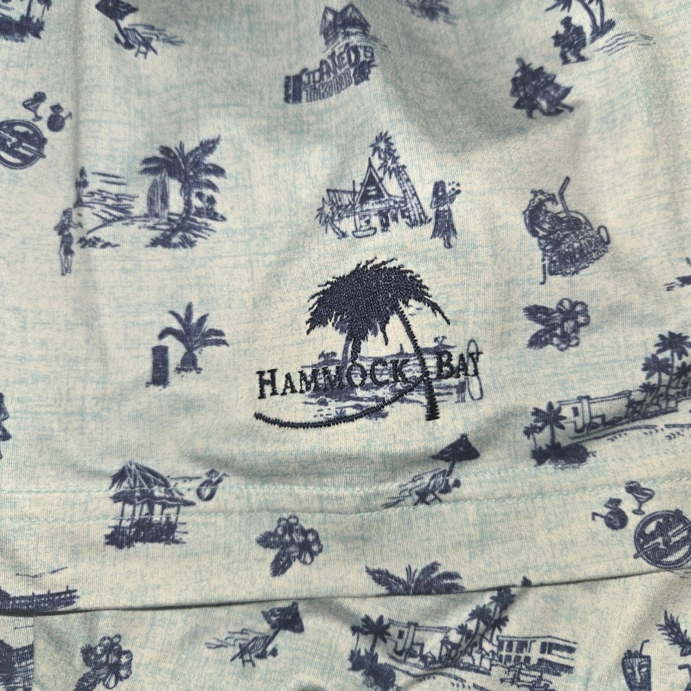 Johnnie-O Featherweight Polo XXL Tiki Bar Print UPF 50 Hammock Bay Golf - Picture 7 of 15